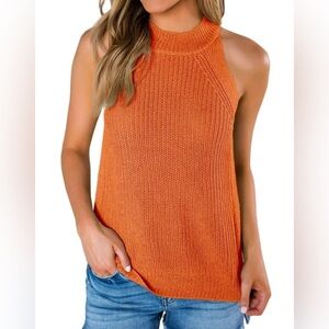 Sherrill women orange knitted tank top